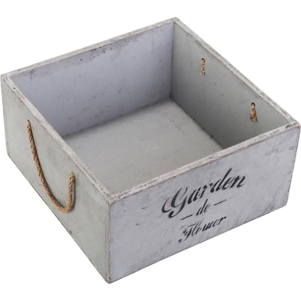 Suuri vintage puinen kansi, jossa on pidikkeet puutarhan kukille ja yrteille