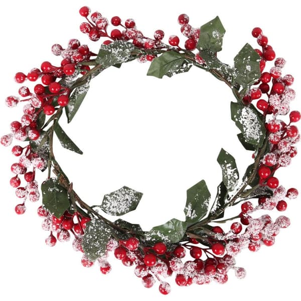 Julkrans av snötäckt rönn - bords- eller dörrdekoration, 30cm
