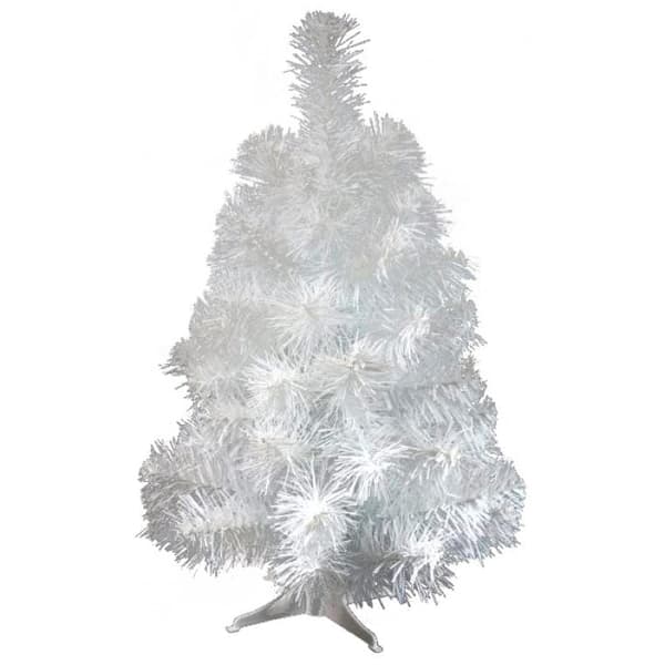 Valkoinen koristekuusi 45 cm muovialustalla