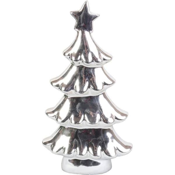 Silverkeramisk julgransfigur, 24 cm hög