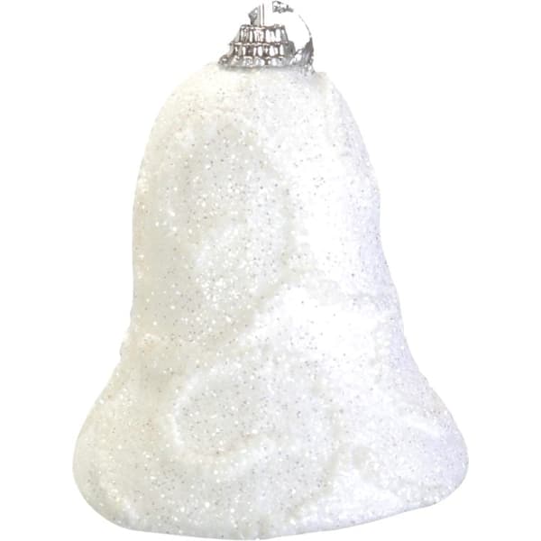 Set med 3 snöklockor med glitter, 7 cm