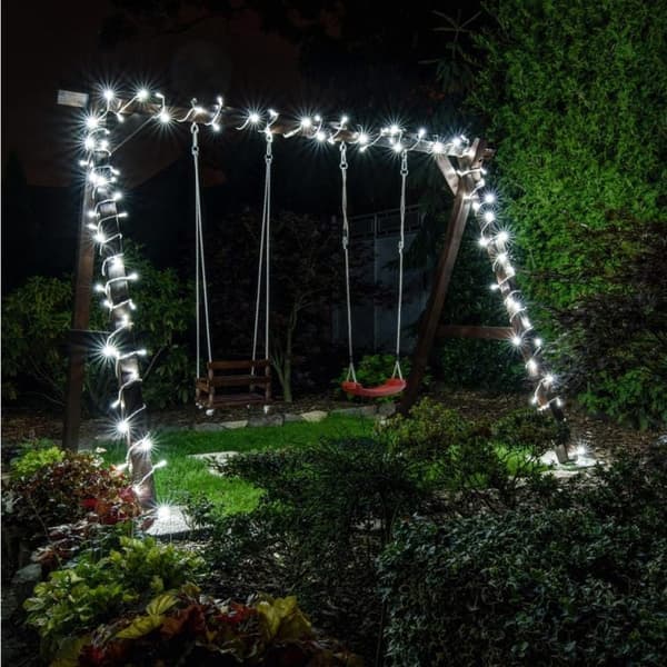 LED joulukuusen valot 200 valoa, kylmä valkoinen, sisätiloissa, käytännöllisessä renkaassa, IP20