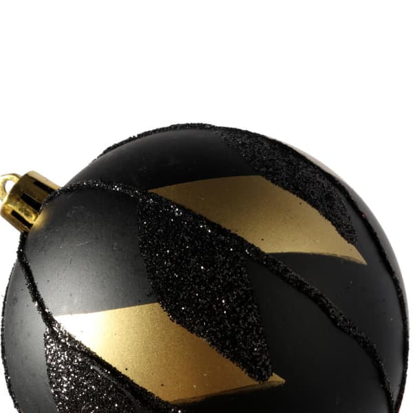Set med eleganta julgranskulor Svart och guld Luksus, 3 st, 8 cm