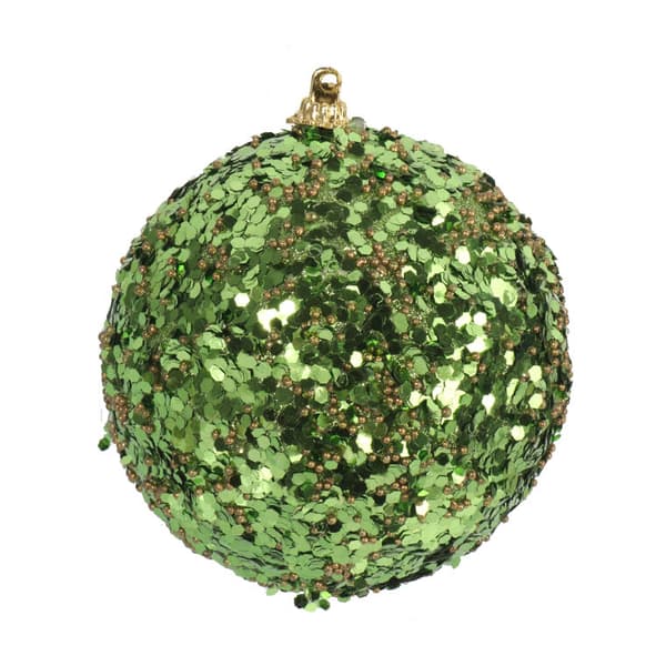 Tyylikkäät styroksipatruunat vihreällä glitterillä 10 cm - 2 kpl sarja