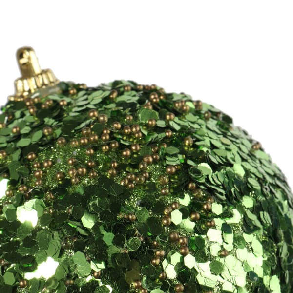 Tyylikkäät styroksipatruunat vihreällä glitterillä 10 cm - 2 kpl sarja