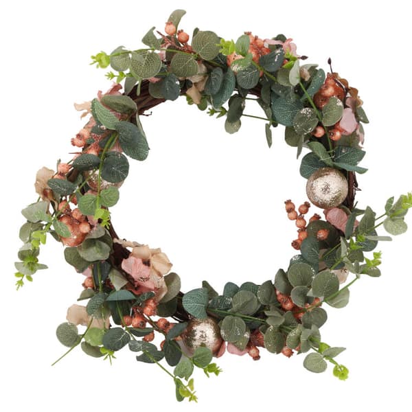Rigt dekoreret laksejulekrans med glitter, 50 cm
