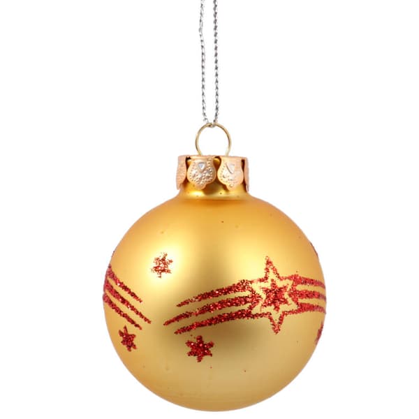 Kultaiset lasikorut Glitter Decor -sarjassa 5 kpl 6 cm