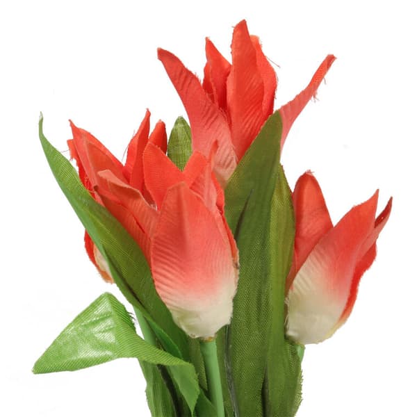 Keinotekoiset tulppaanit 23 cm ruukussa - Punainen sisä- ja puutarhakoristelu