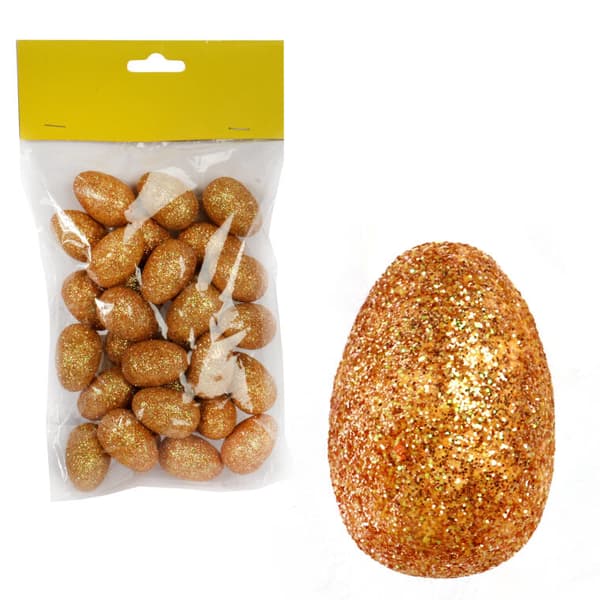 30 kultaisen styroksimunan setti pääsiäiskoristeisiin, 3 cm