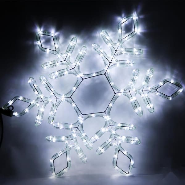 Neonljusdekoration i form av en snöflinga 56cm för utomhusbruk IP 44, 220V, vit