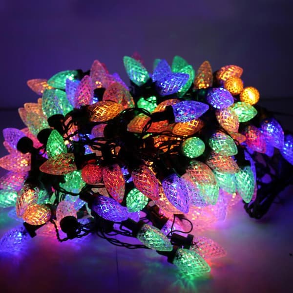 Flerfärgade ekollonformade julgransbelysning 200LED, 19m, för utomhusbruk