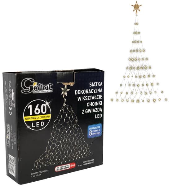 JULTRÄDSFORM LIGHT MESH MED LED-STJÄRN, VARM VIT FÄRG