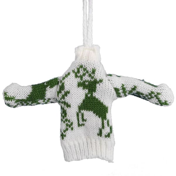 Julepynt, stof TRÆJE vedhæng, 13 cm, GRØN
