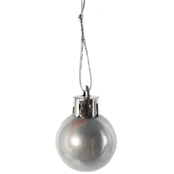 Set med 16 silverkulor i plast i ett 3 cm rör