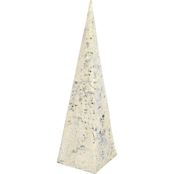 Valkoinen sisal kartiomainen joulukuusi 60 cm jouluksi