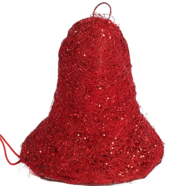Sisalklocka med belysning, 20 cm, röd