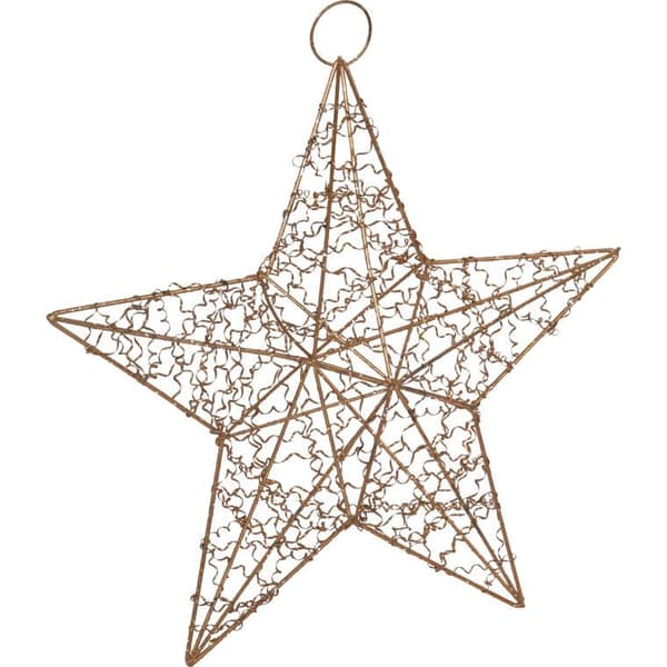 Guldstjärna julgran eller fönsterhänge, trä, 30 cm