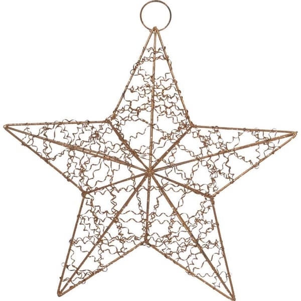 Guldstjärna julgran eller fönsterhänge, trä, 30 cm