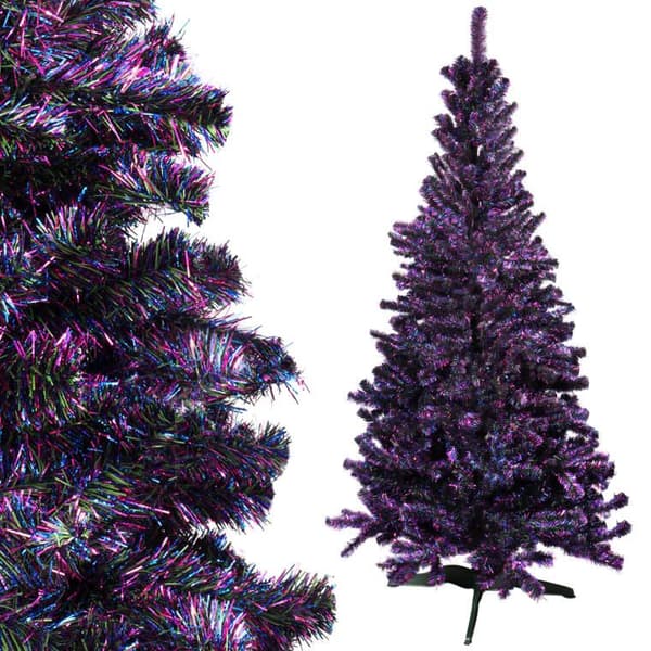 Fluo Effect -joulukuusi, vihreä ja violetti 150 cm - Vain sisäkäyttöön