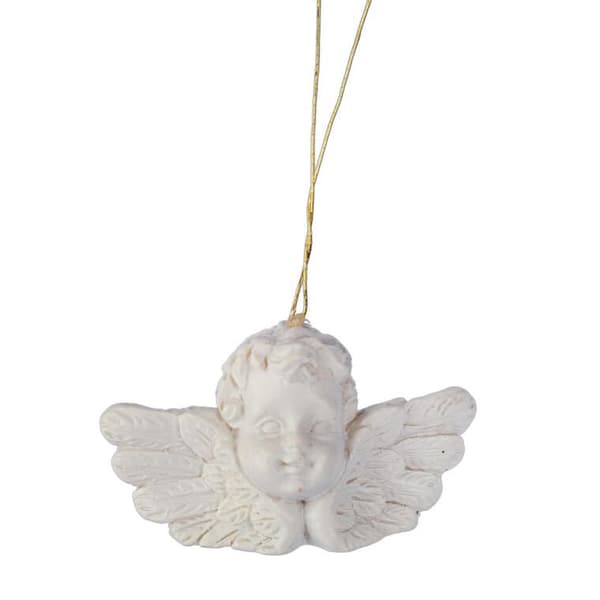White Angels julgranshängen - 8 stycken, Polyresin, 3,5x5 cm, avsedd för juldekoration