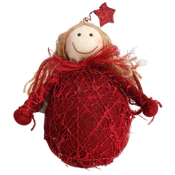 Julängel i vinröd färg - dekoration 20 cm hög