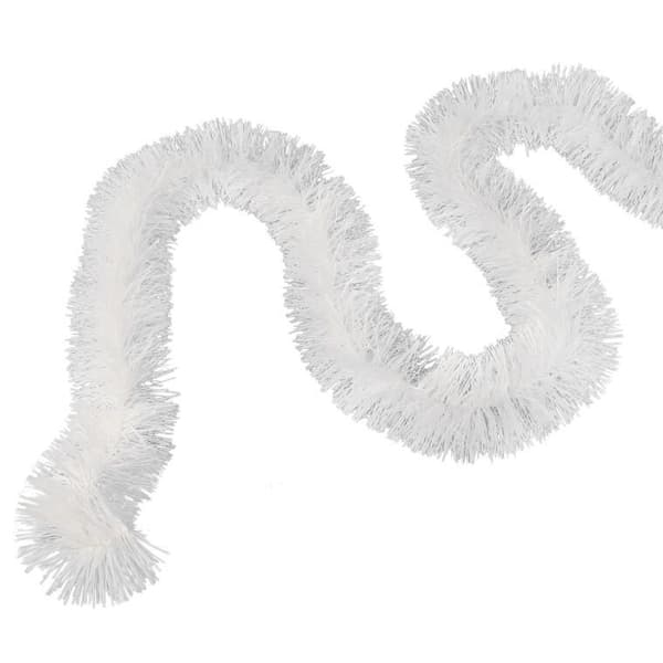 Vit julgranskedja av metalliserad folie, 7 cm x 200 cm