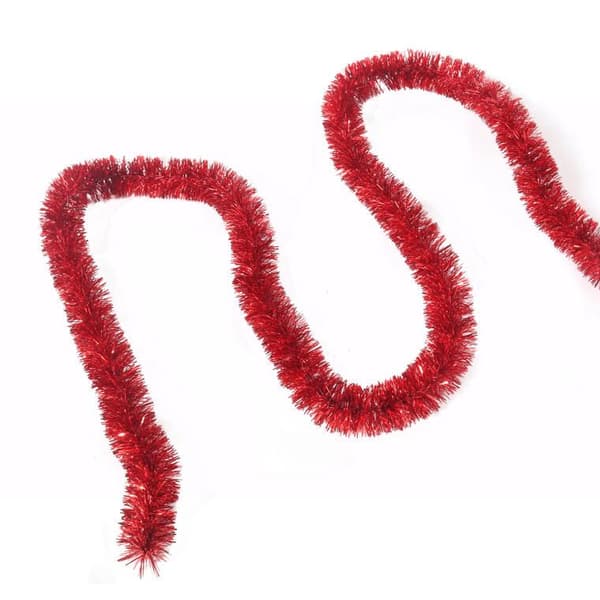 Röd metalliserad julgranskedja - fi 3 cm x 2 m GOLIAT - Polsk produkt