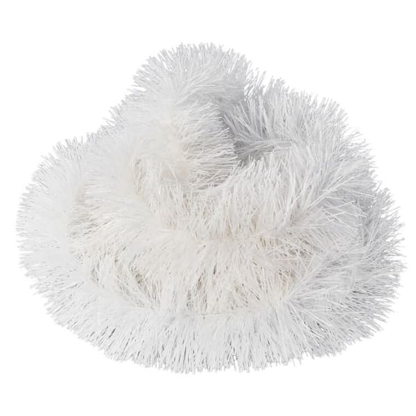Vit julgranskedja av metalliserad folie, 15 cm x 3 m - Polsk produkt GOLIAT