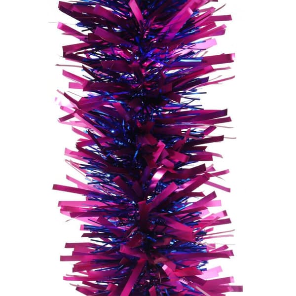 Metallinen laivastonsininen ja pinkki joulukuusiketju, halkaisija 10 cm, 300 cm - GOLIAT, puolalainen tuote