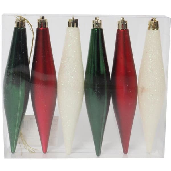 Set med 6 eleganta istappar i plast 15 cm för juldekoration