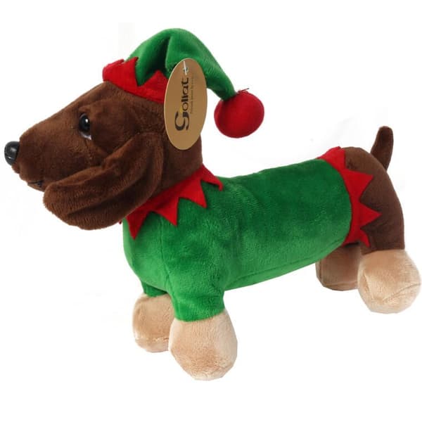 Julepynt festlig HUND 30 cm brun
