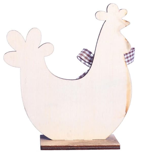 Dekorativ FIGUR 13 cm HØNNE dekoration, træ