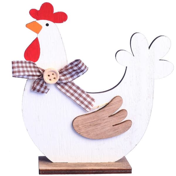 Dekorativ FIGUR 13 cm HØNNE dekoration, træ