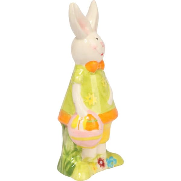 KERAMISK HARE GUL FIGUR