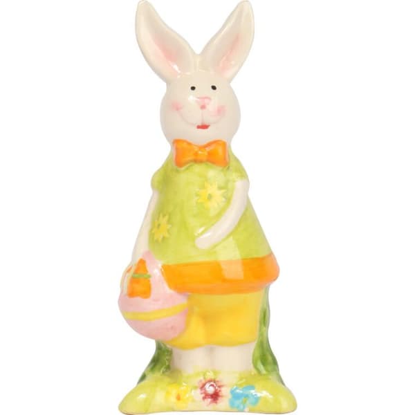 KERAMISK HARE GUL FIGUR