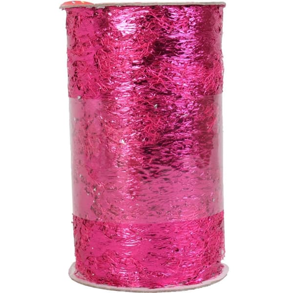 Pink dekorativ organza på en spole - blank, størrelse: 2,75 cm x 11,5 cm