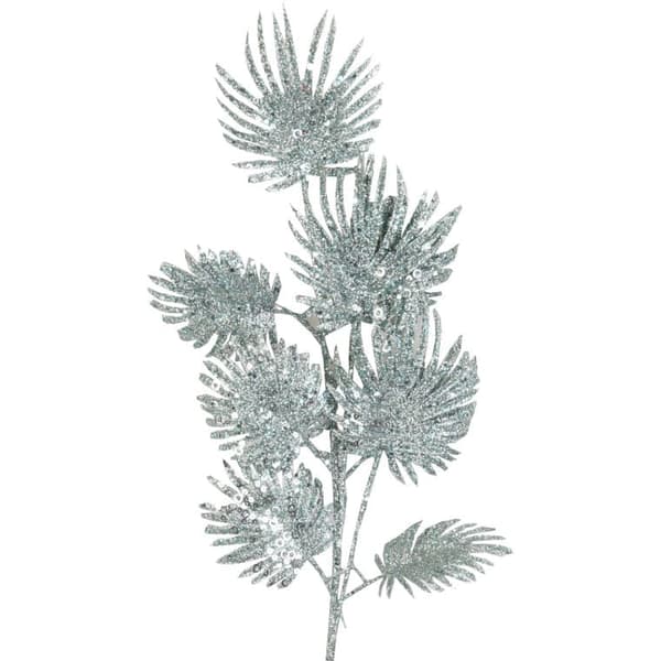 Glitterkvist, 9 blad, turkos, 72 cm, KFS8-1099