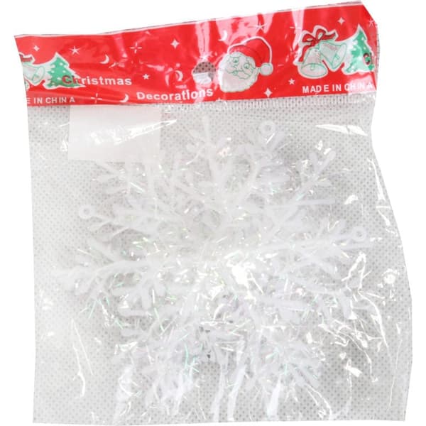 Julhänge Iriserande snöflinga 12 cm, vit