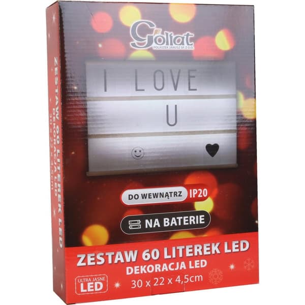 LED-dekoration - set med 60 batteridrivna bokstäver