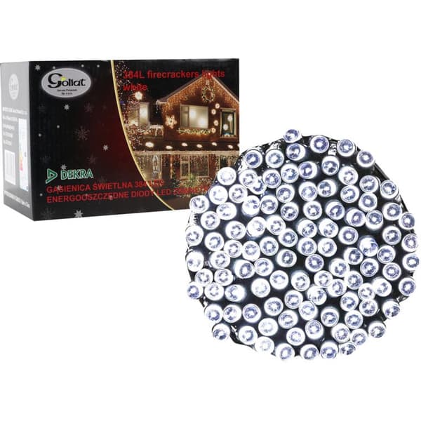 Julgransbelysning 384 LED energibesparande larv 10m kallvit