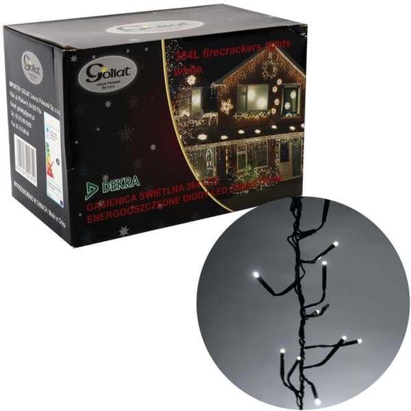 Julgransbelysning 384 LED energibesparande larv 10m kallvit