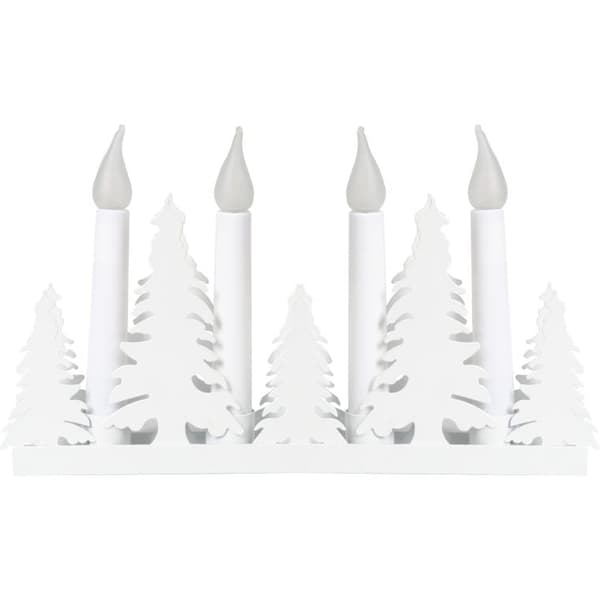 Paristokäyttöinen 3D joulukuusen muotoinen adventtikynttilänjalka - valkoinen