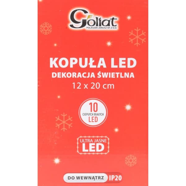 Kuppel med glas Diorama kirke og juletræ med LED belysning