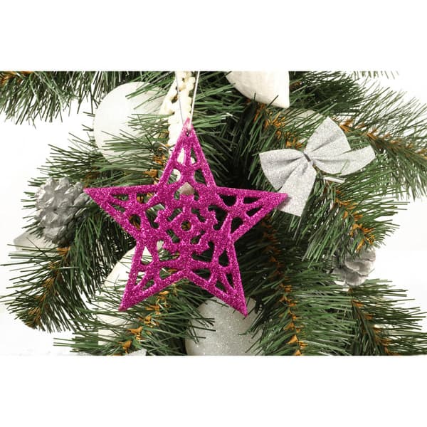 Lila Glitter Stjärnhänge 10 cm