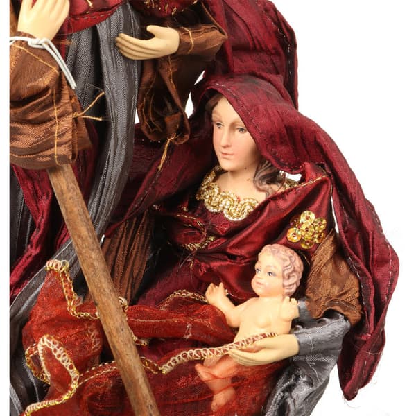 Julkrubba Love of the Holy Family gjord av linnetyg, 30 cm
