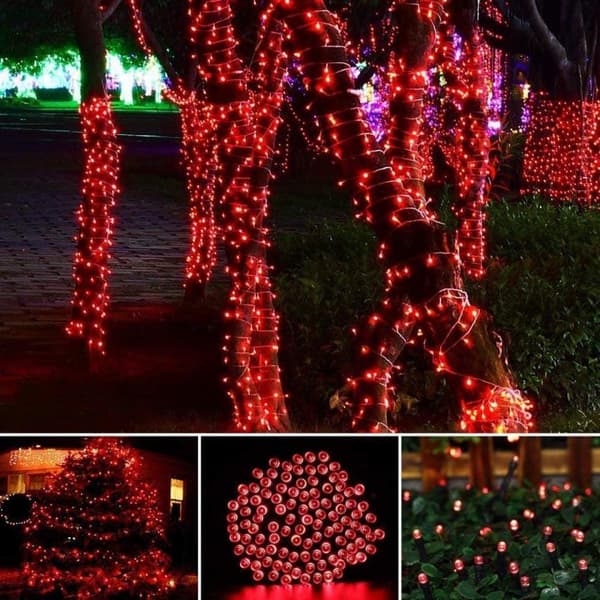 Juletræslys, 25 LED, batteridrevet, rød