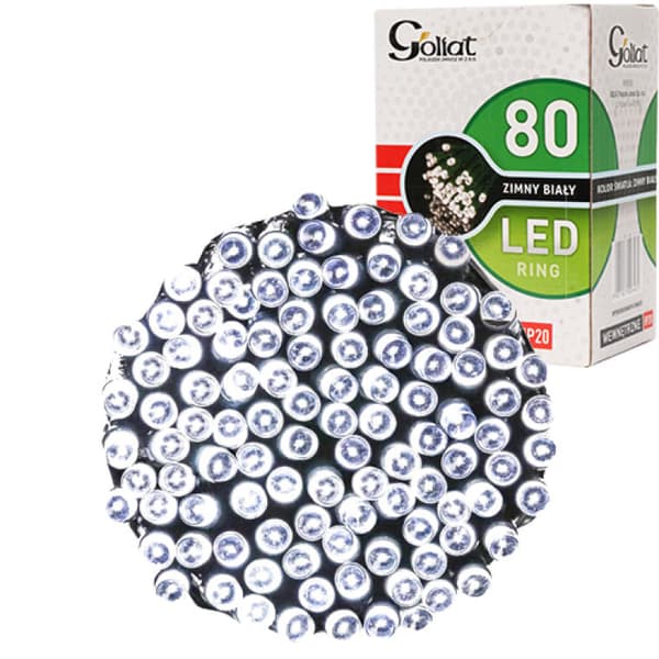 Sormus 80 LED-joulukuusen valolla sisäkäyttöön, viileä valkoinen, verkkovirta