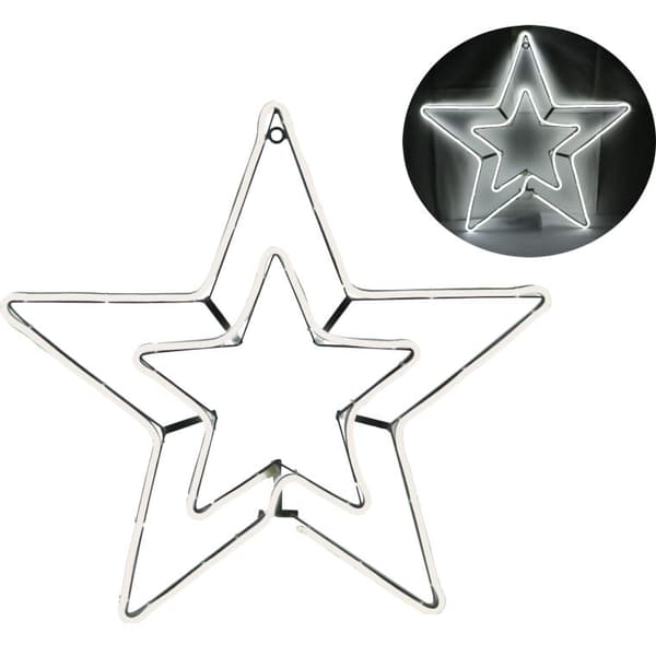 Neon koristeellinen tähti ulkokäyttöön, 3M, 120l/metri, IP44, valkoinen valo, 220V