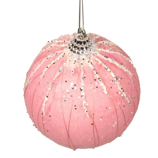 Pink Styrofoam-kugle med glitter og pailletter