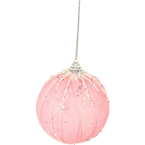 Pink Styrofoam-kugle med glitter og pailletter